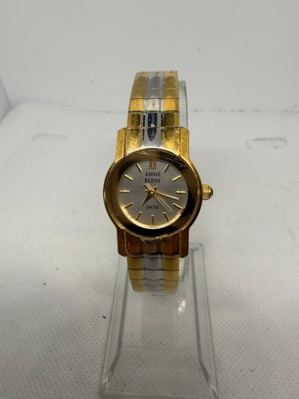 Vintage Anne Klein 126910 Two-Tone Gold Silver XII Dial Swiss Quartz Watch